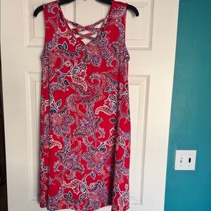 Sleeveless Red Paisley Summer Dress